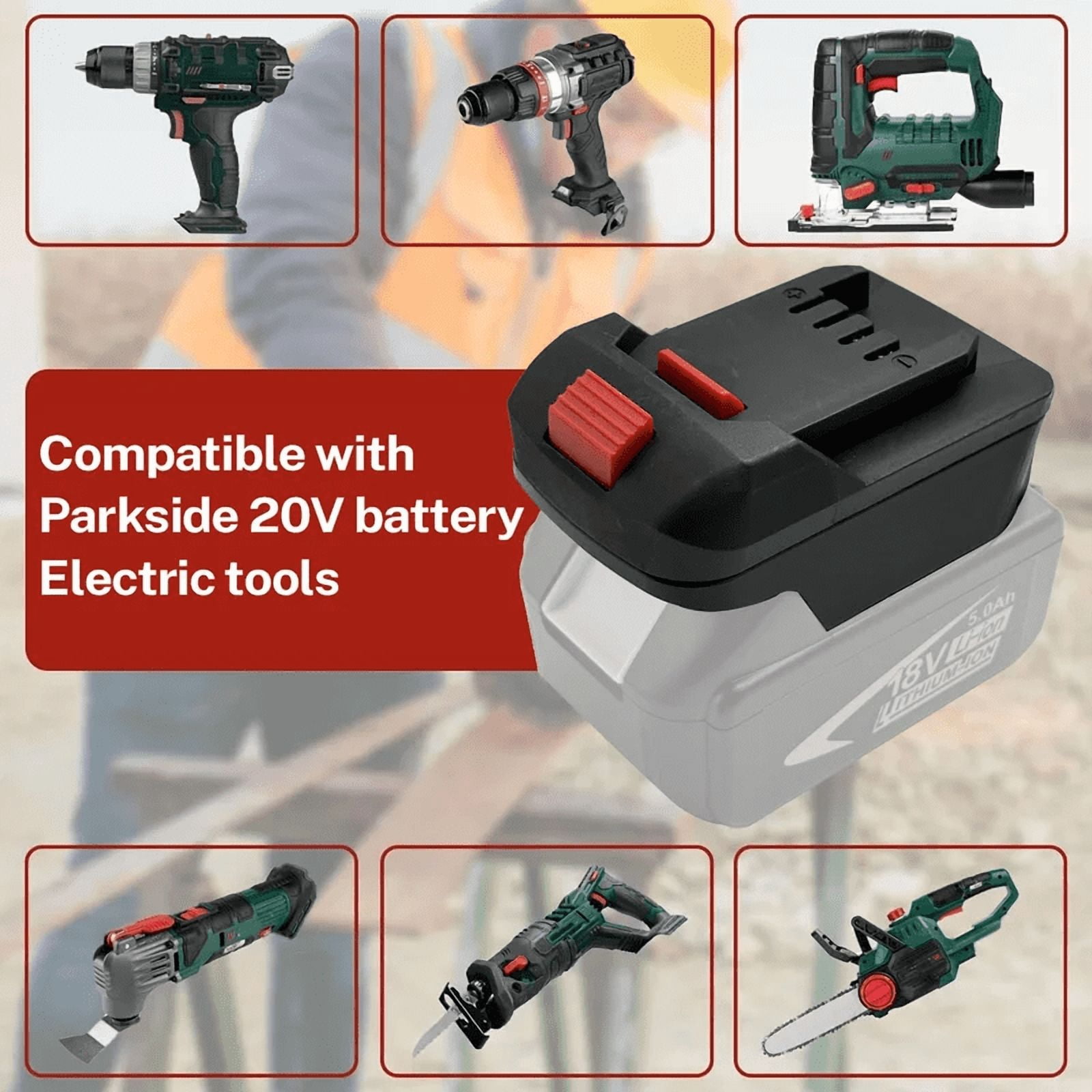 NEW Battery Adapter Converter for Ma*kita 18V Lithium Battery to for Lidl Park*side X20V Li-Ion Power Tool