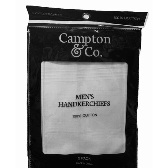 Campton & Co. 1 Packs Of 2 (4) Men's 100% Cotton Standard Sized Handkerchiefs