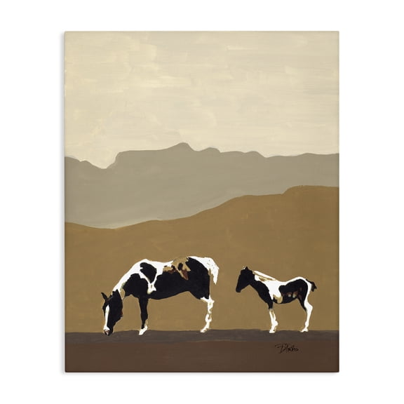 Stupell Industries Rustic Lodge Modern Mountains Horses Canvas Art, 16 x 20, by Patricia Pinto