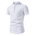 thumbnail image 1 of BOBOGOJP Men Summer Button Down Shirts Short Sleeve Performance Button-Down Shirt,White 5XL, 1 of 3