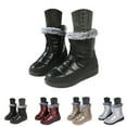 thumbnail image 5 of XIMIN Womens Snow Boots Waterproof Leather Fur Lined Winter Warm Boots Mid-Calf Booties with Fur Lined Zipper Comfortable Platform Fashion Snow Ankle Booties, 5 of 9
