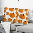 thumbnail image 4 of Halloween Pumpkin Fall Throw Pillow Covers 18x18 Inch Autumn Cushion Covers with 3D Embroidery Soft Plush Pillow Cases for Sofa Couch Living Room Bedroom Farmhouse Thanksgiving Halloween, 4 of 7