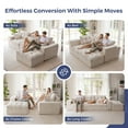 thumbnail image 2 of BYBYME Sofa Couch and Chaise Lounge,L Shaped Cloud-Plush Corduroy Boneless Floor Sofa Bed,Tufted Upholstered Sleeper Chair for Living Room,Beige, 2 of 6