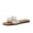 Natural, variant on Gemma Knit Flat Slides for Women, Square Toe Sandals with Woven Flower Detail and Memory Foam