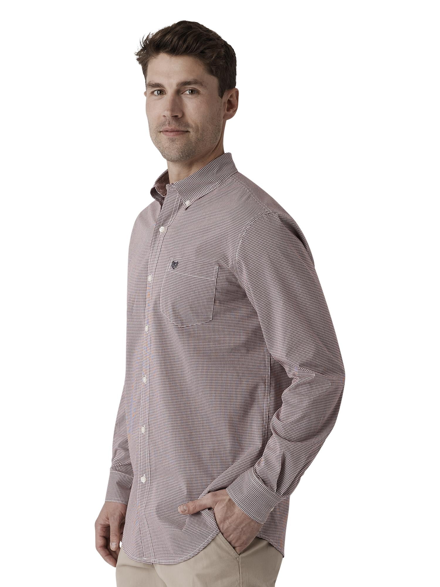Chaps Men's & Big Men's Stretch Long Sleeve Button Down Soft Cotton Shirt