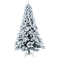 thumbnail image 3 of Prelit Flocked Christmas Tree 6ft, Green Christmas Tree with 300 Led Lights and Collapsible Stand, Large Bushy Christmas Pine Tree for Home Party Holiday Decoration, TE1183, 3 of 10