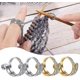 thumbnail image 1 of 2pcs Knitting Crochet Loop Ring Adjustable Crochet Finger Ring Tension Ring Open Yarn Guide Finger Clip Crochet Thimble, 1 of 5