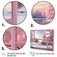 thumbnail image 3 of Designart "Pink Lake Window Winter's Dream" Landscapes Framed Wall Art Decor - Traditional Pink Winter Landscape Living Room Framed Canvas Art, 3 of 6