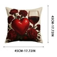 thumbnail image 3 of Cadancy Pillow Covers 18x18 Romantic Red Heart Rose Decorative, Throw Pillowcase for Valentine's Day, Anniversary Couple's Bedroom Home Decor for Sofa Couch Outdoor, 3 of 5