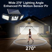 WERCHTAY 2-Pack Solar Outdoor Lights, 2000LM 74LED 3-Head Motion-Sensor Security Flood Light, IP65 Waterproof, 3 Lighting Modes for Yard, Garage & Patio