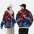 thumbnail image 4 of Fotbe Red And Blue Lightning Chaqueta con Protección Solar UPF 50+ para Hombre y Mujer, Camisa con Capucha y Bolsillos-Large, 4 of 7