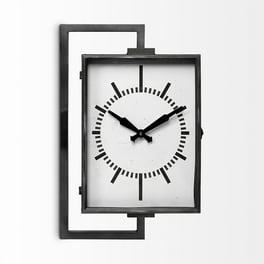 Rectangular Large Black Industrial Style Wall Clock Rectangular Large Black Industrial Style Wall Clock