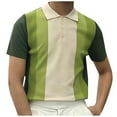 thumbnail image 5 of Yufatyle Men Polyester Short Sleeve Turndown collar Button Men's T-Shirts Green M, 5 of 9