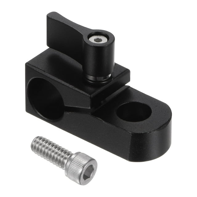 Unique Bargains 15mm Rod Clamp with 1/4'20 Thread Screw for Camera Support System Shoulder Rig Tripod DSLR Rail Black