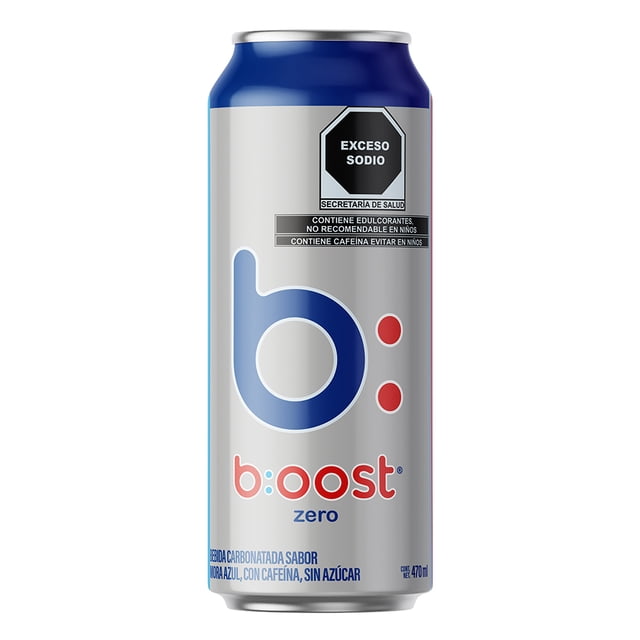 Bebida carbonatada boost zero sabor mora azul 470 ml sin azúcar
