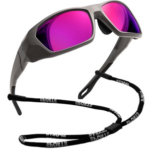 Joopin Polarized Sports Sunglasses, Wrap Around Purple