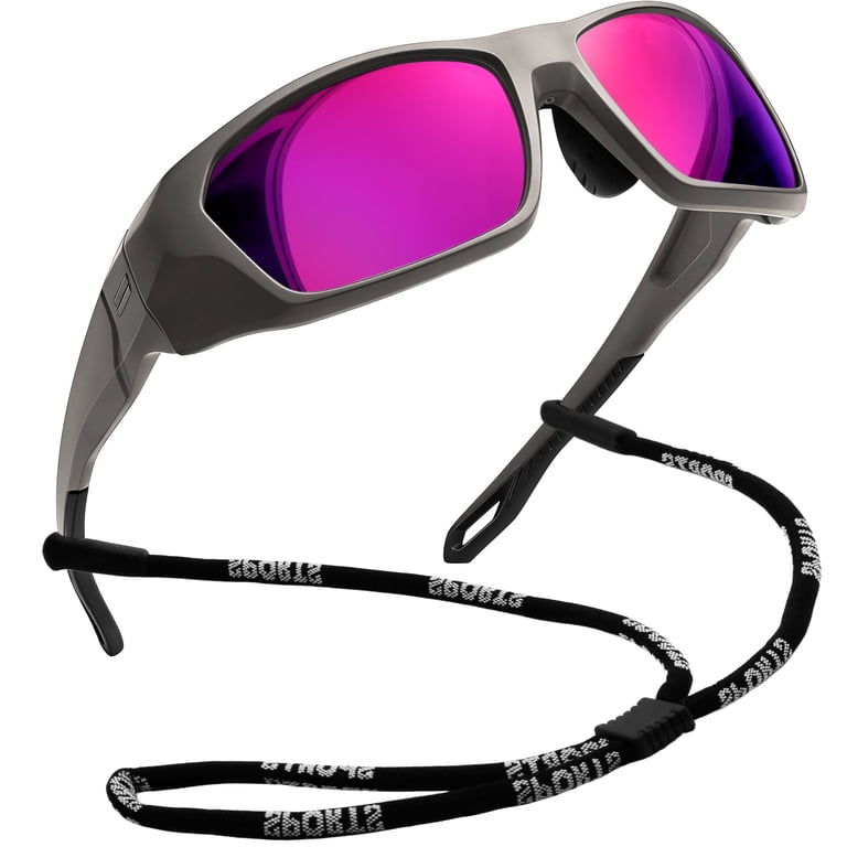 Joopin Polarized Sports Sunglasses, Wrap Around Purple photo 1