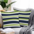 thumbnail image 2 of Green Dark Outdoor Pillow Covers Pack of 2 Blue White Stripe Abstract Geometric Striped Waterproof Throw Pillow Covers Decorative Cushion Cases for Patio Garden Tent Balcony Couch 16x16 inch, 2 of 8