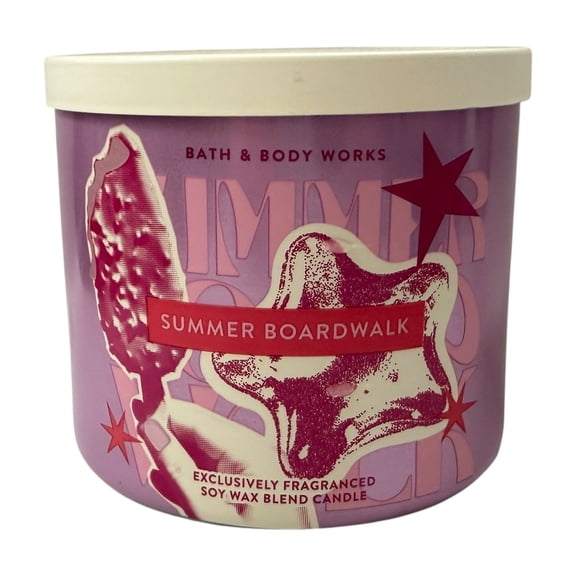 Bath & Body Works Summer Boardwalk Scented 3 Wick Candle 14.5 oz