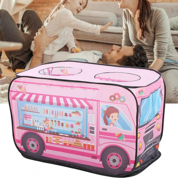 Tienda de campaña para camión de bomberos, tienda de campaña portátil para niños con camión de helados y policía, funcionamiento suave