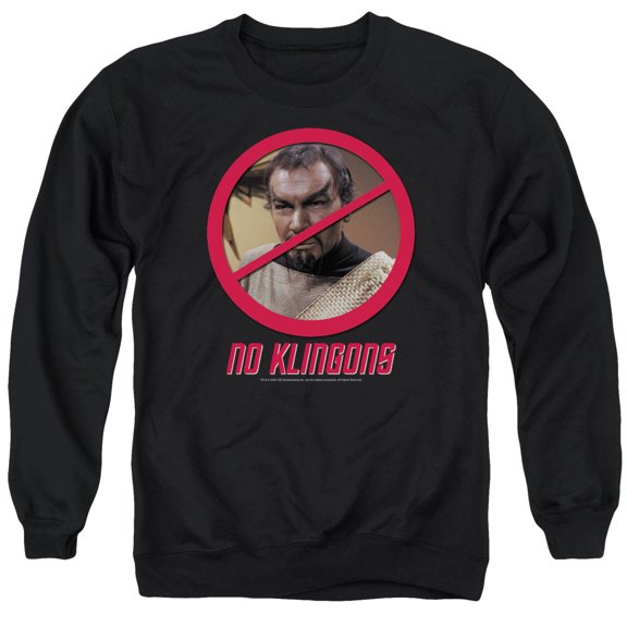 Star Trek No Klingons Adult Crewneck Sweatshirt Black