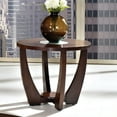 thumbnail image 2 of Table d'Appoint Rafael en Bois Finition Cerisier avec Incrustation de Verre, 2 of 3