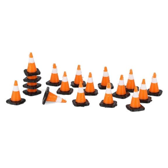 1/50 Orange Traffic Cones with Black Bases, 18 Pack, 3D Printed 50-110-3C