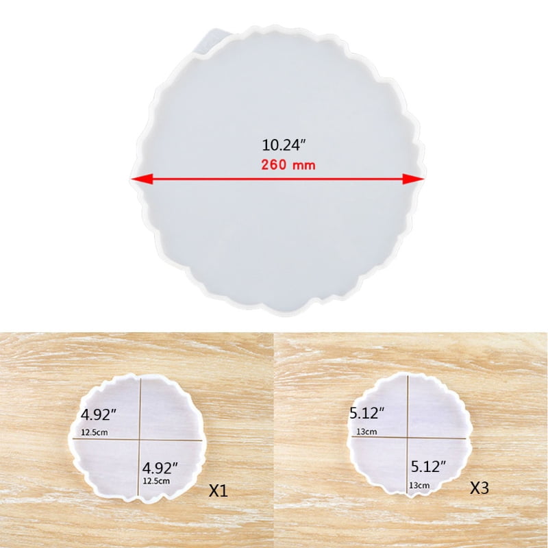 Round Resin Silicone Coaster Molds DIY White Epoxy Resin Cup Mat Mold Ornaments