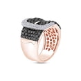thumbnail image 2 of 2 Carat (Cttw) Round Cut Black And White Natural Diamond Buckle Ring In 14K Rose Gold Plated 925 Sterling Silver (2 Cttw, I2-I3 Clarity), 2 of 3