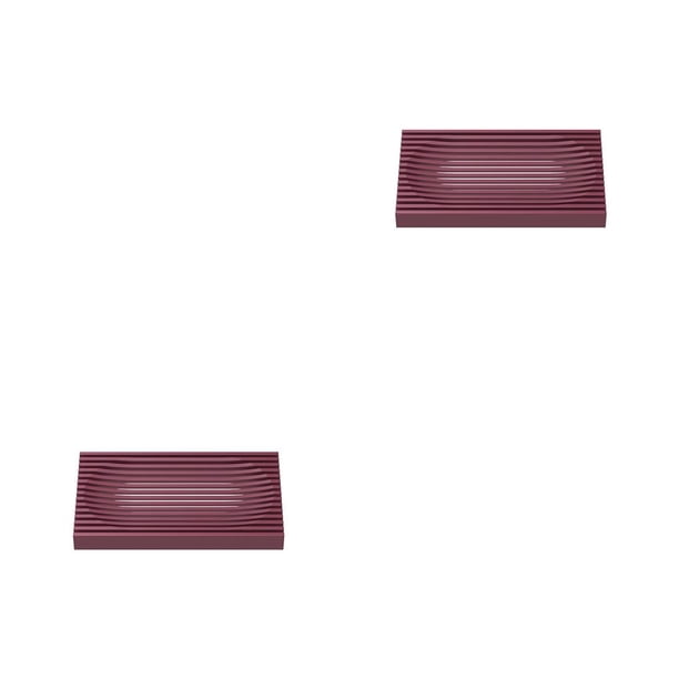 Bewildely Soporte para baño, caja de drenaje, bandeja organizadora, escurridor de almacenamiento, contenedor para platos Rojo 2Conjunto