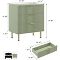 thumbnail image 2 of Green 3 - cajón cómoda para dormitorio: fluted moderno nightstand con deep cajones, de anchura top, y suitable as side mesa para sala de estar, hallway, o para niños room, 2 of 7