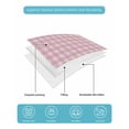 thumbnail image 5 of Quilts Twin Size, Pink Soft Comforter Bedding Set for Bed, Grid Checkered Plaid Gingham Lattice Trellis Lightweight Quilted Bedspread with Pillow Cover(2 Pieces) for All Season, 68x86 Inch, 5 of 6