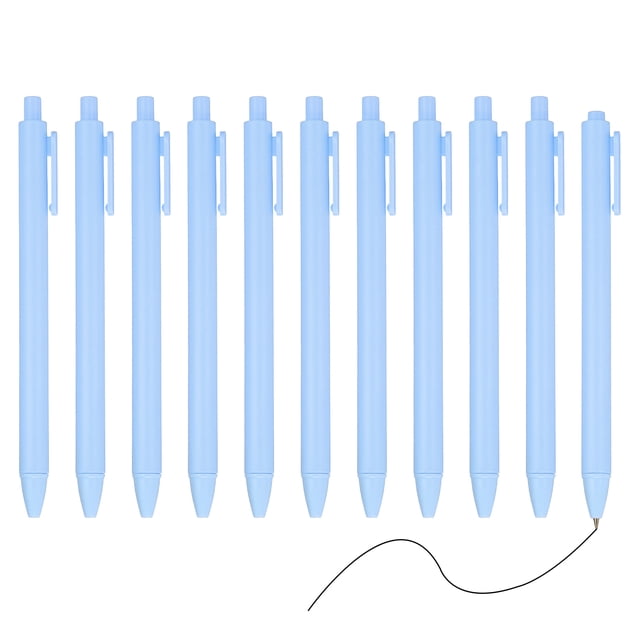 Uxcell 12 Paquete de Bolígrafos de Gel Retráctiles, Tinta Negra de Punta Fina de 0.5mm, Color Retro, Escritura Suave, Lindos Bolígrafos para Suministros de Oficina, Hogar, Diario, Cuaderno, Azul