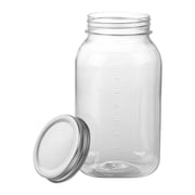 Novelinks 32oz Plastic Jars with Lids 6 Pack Clear Containers Airtight Food Storage Containers for Kitchen & Household,Silver