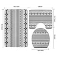 thumbnail image 3 of Black Geometric Border Pattern Bathroom Rugs Sets 3 Piece,Toilet Cover Set,Absorbent Non Slip Bathroom Mats Sets with U-Shaped Contour Rug Toilet Rug Set, 3 of 5