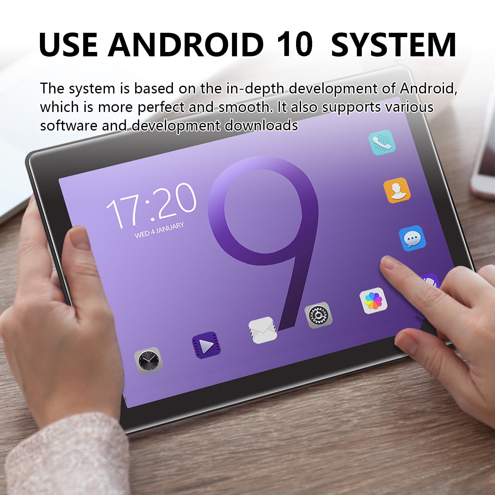 Android Tablets for Adults, maho 10.1-inch Tablet Computer 2+16G 10 Core Android Ultra-thin High-definition Screen Learning Game Video Office Tablet Supports SIM Communication Function,Gray