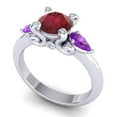 thumbnail image 2 of 2.50 Carat Round Cut Red Ruby & Amethyst Gemstone Stunning Wedding Ring for Ladies Solid 18K White Gold Size 10.5 by Diamond-Capitals, 2 of 8
