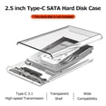 thumbnail image 4 of Caso de Disco Duro Duro de 2.5 Pulgadas Tipo-C Transparente HDD HDD Transmisión de Alta Velocidad Instalación Fácil para 2,5 Pulgadas HDD/SSD No Inclubte, 4 of 6