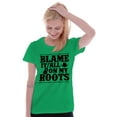 thumbnail image 3 of Blame It On My Roots Country Music Womens Slim Fit Graphic Tee Brisco Brands L, 3 of 4