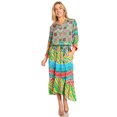 thumbnail image 5 of Sakkas Andreas Women's Maxi Long Sleeve Button Down Floral Ruffle Dress Pockets - 641 - S/M, 5 of 5