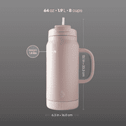 TAL 64oz Stainless Steel Hudson Tumbler with Straw, Mauve