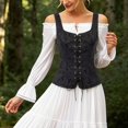 thumbnail image 2 of HXWCHs Halloween Women Vest Cosplay Waistcoat Halloween Gothic Bodice Size: XL Black, 2 of 7