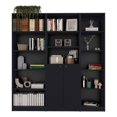 thumbnail image 1 of FM FURNITURE Tolleson 3 Piece Living Room Set Black Engineered Wood, 1 of 7
