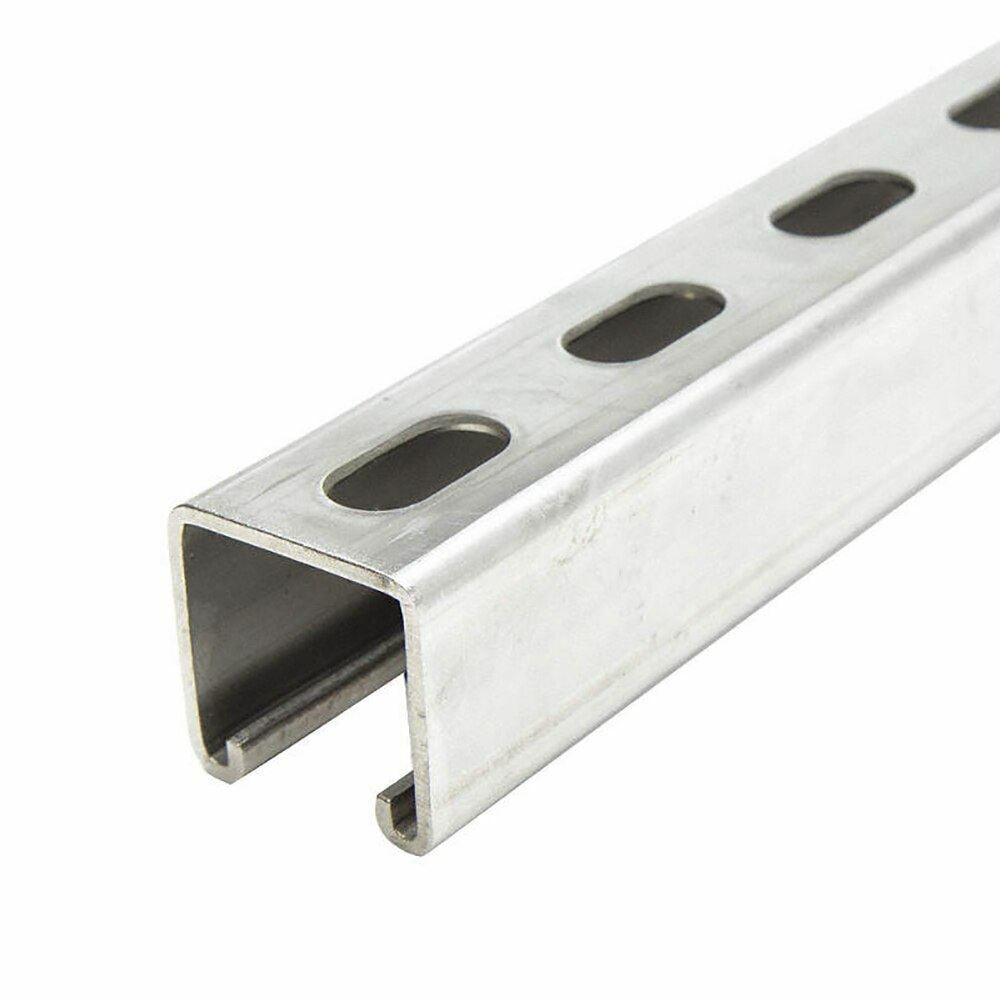 1-5/8 x 1-5/8 x 12 ga Online Metal Supply 316 Stainless Steel Slotted Strut Channel x 36 inches 