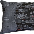 thumbnail image 3 of 24" Black Michigan Lower Peninsula Nighttime Skyline Lumbar Decorative Pillow, 3 of 3