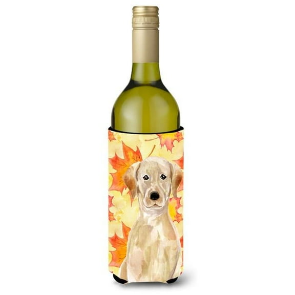 Yellow Labrador Fall Wine Bottle Beverge Insulator Hugger