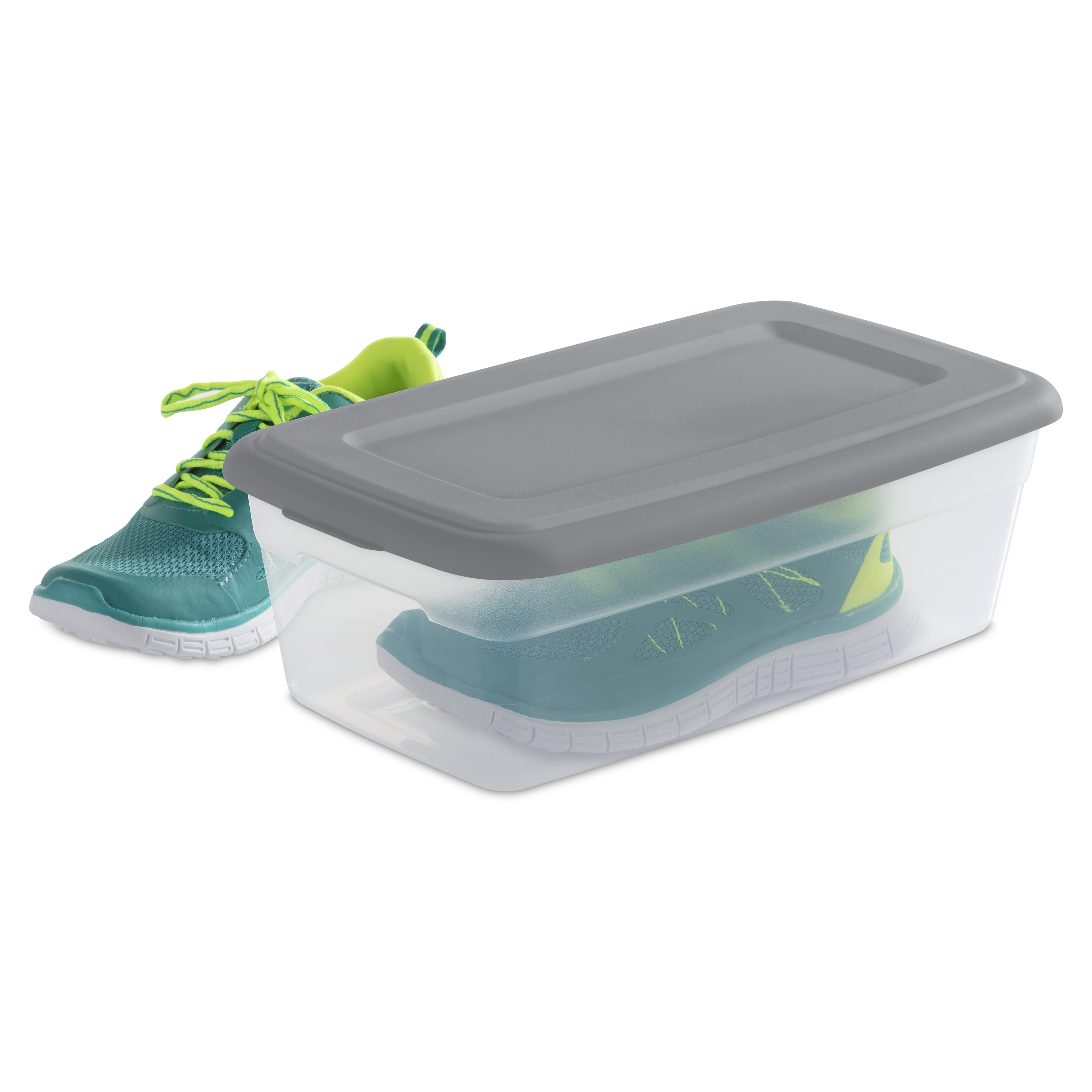 Sterilite Set of (10) 6 Qt. Clear Plastic Storage Boxes with Gray Lids - image 5 of 8