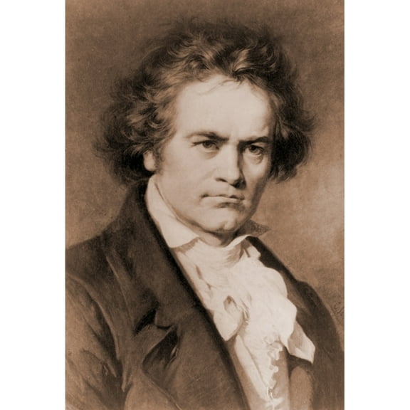 Ludwig Van Beethoven (1770-1827) In Portrait By Carl Jaeger. History (18 x 24)