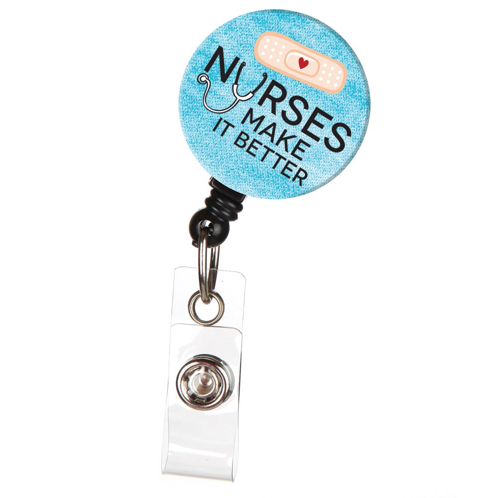Nurses Make It Better Retractable Badge Reel with Swivel Clip, ID Card