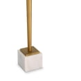thumbnail image 3 of Accent Table- 11 Inch Square Glass Top- White Marble- Retro Brass, 3 of 8